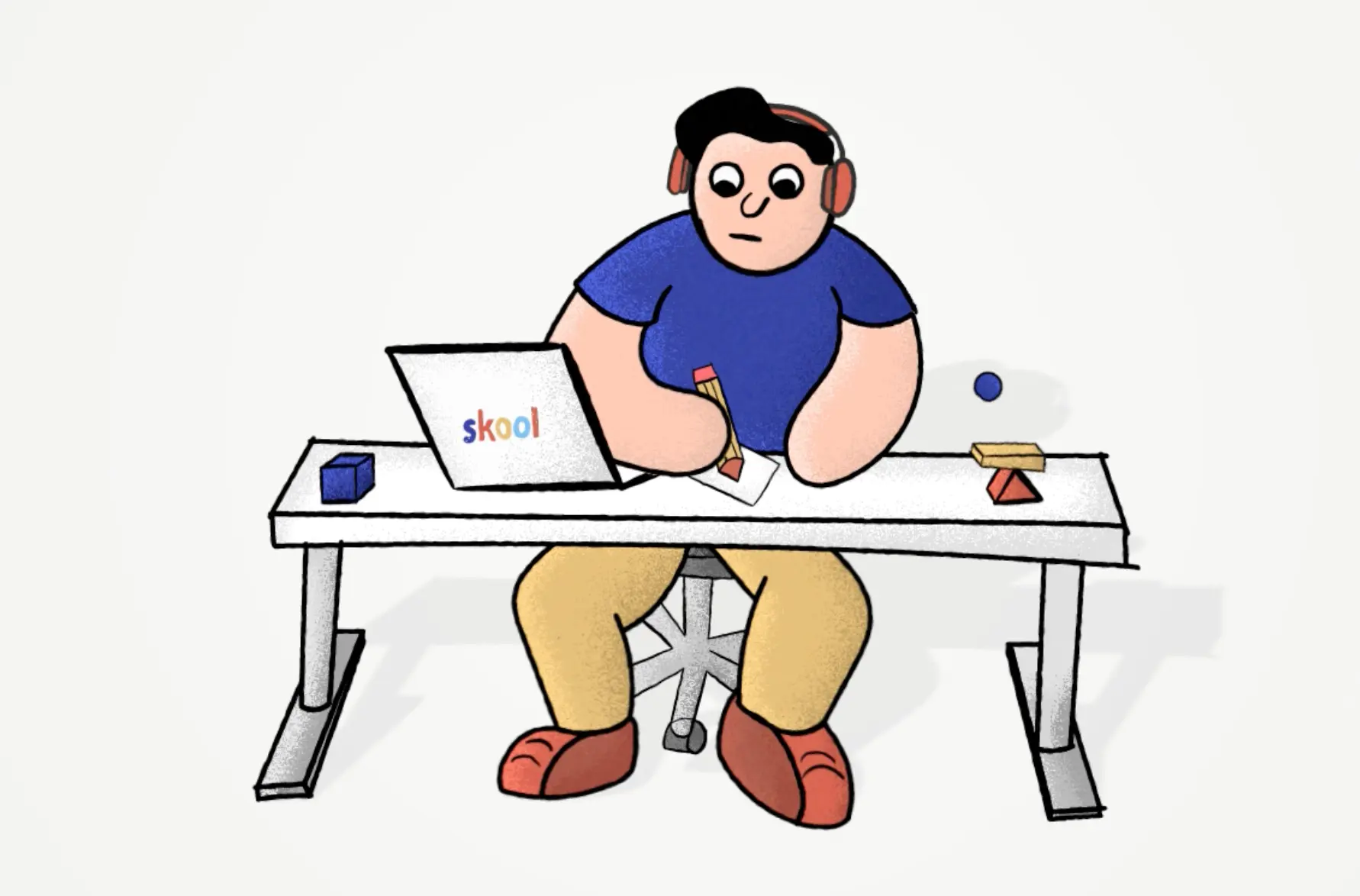 Character design illustration of a student